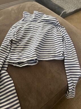 Cotton on striped cropped turtleneck size medium